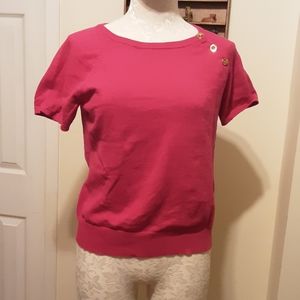 Lauren Ralph Lauren Short Sleeve Sweater Pink Sz L